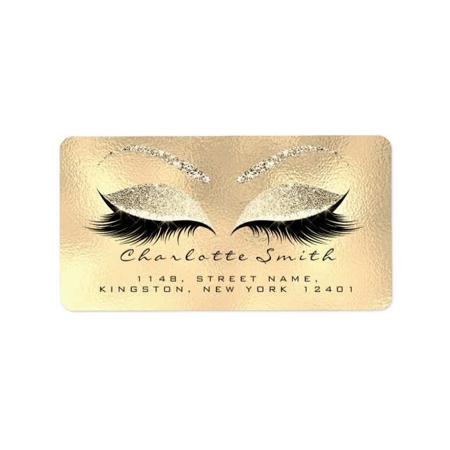 Makeup Lash Return-adressetikett Champaigne OSA Adressetikett (Framsidan)
