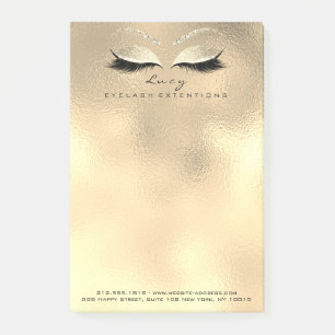 Makeup Lash Ro-Webben Telephone Guld Glass Post-it Block