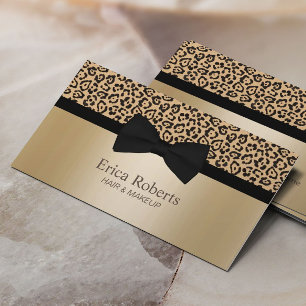 Makeup & Leopard för guld för fluga för Visitkort