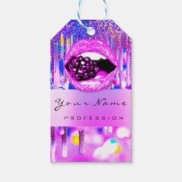 Makeup Lip Holograph Drip Berry Rosa QR-kod Presentetikett