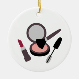 Makeup Lipstick Mascara Julgransprydnad Keramik