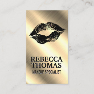 Makeup Lipstick Stain Metallisk Guld Visitkort