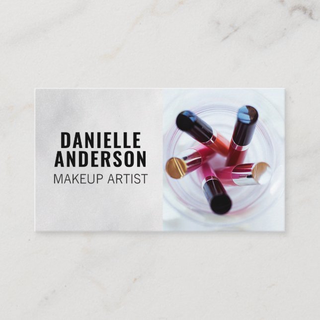 Makeup Lipsticks och Eyeliners Visitkort (Framsida)