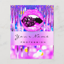 Makeup Logotyp Lip Holograph Drip Berry QRCODE LOG Flygblad