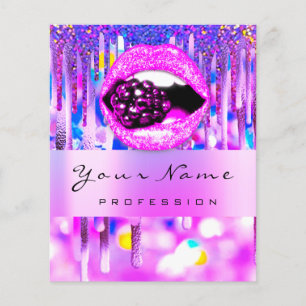 Makeup Logotyp Lip Holograph Drip Berry QRCODE LOG Flygblad