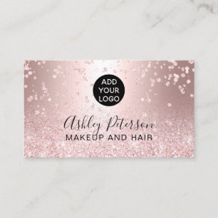 Makeup-logotypen för metallisk chic i glitter gul visitkort