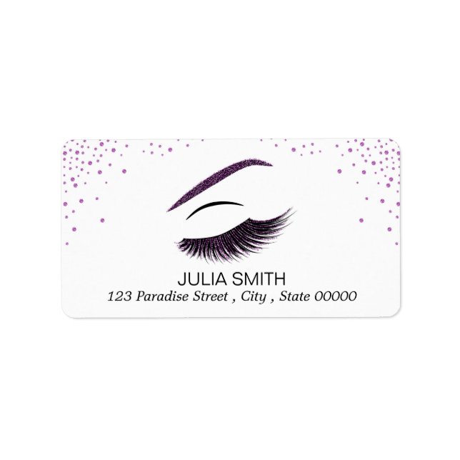 Makeup med glitter, effekt adressetikett (Framsidan)