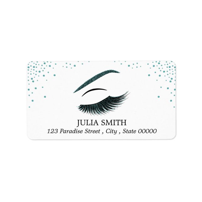 Makeup med glitter, effekt adressetikett (Framsidan)