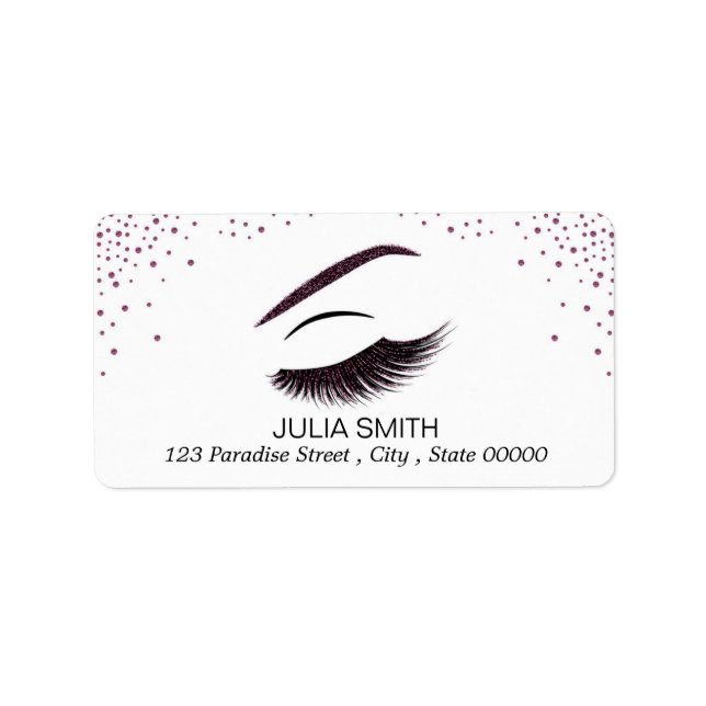 Makeup med glitter, effekt adressetikett (Framsidan)