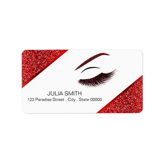 Makeup med glitter, effekt adressetikett (Framsidan)