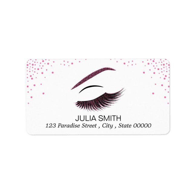 Makeup med glitter, effekt adressetikett (Framsidan)