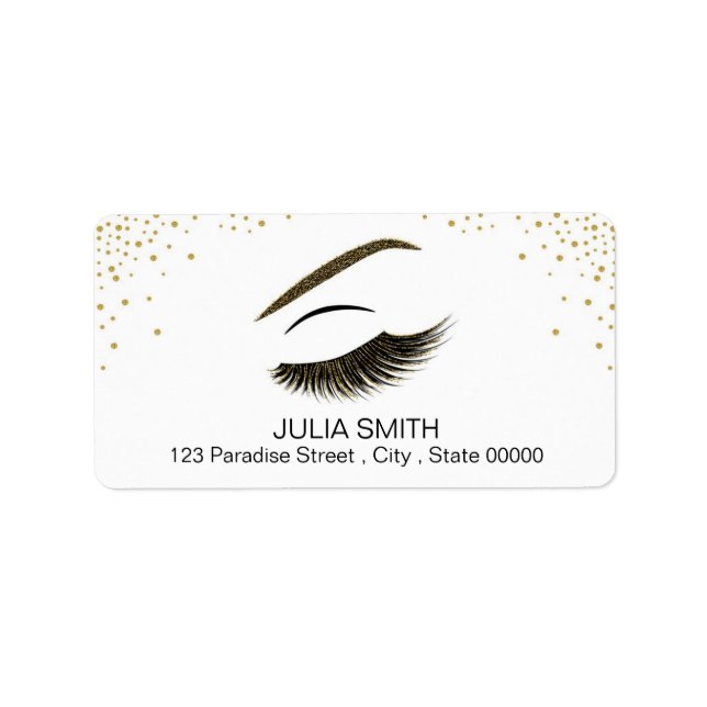 Makeup med glitter, effekt adressetikett (Framsidan)