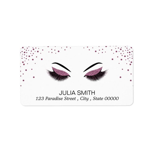 Makeup med glitter, effekt adressetikett (Framsidan)