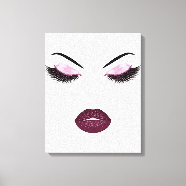 Makeup med glitter, effekt canvastryck (Framsida)