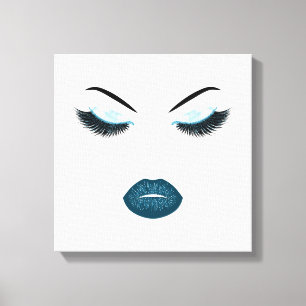 Makeup med glitter, effekt canvastryck
