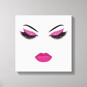 Makeup med glitter, effekt canvastryck