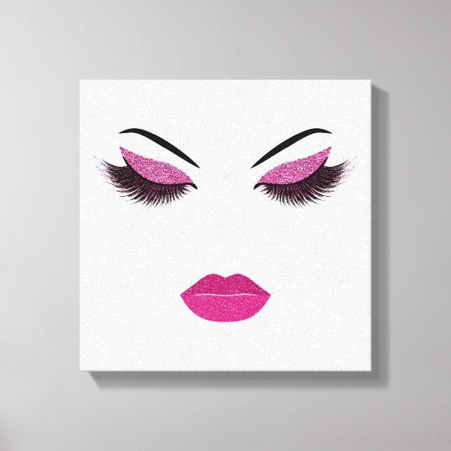 Makeup med glitter, effekt canvastryck (Framsida)