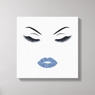 Makeup med glitter, effekt canvastryck
