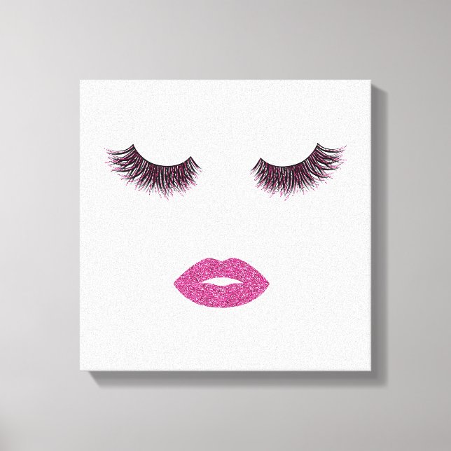 Makeup med glitter, effekt canvastryck (Framsida)