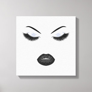 Makeup med glitter, effekt canvastryck