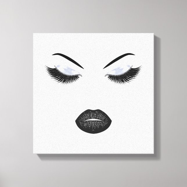 Makeup med glitter, effekt canvastryck (Framsida)