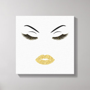 Makeup med glitter, effekt canvastryck