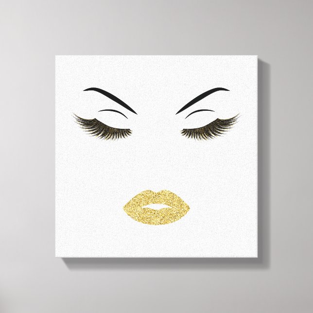 Makeup med glitter, effekt canvastryck (Framsida)