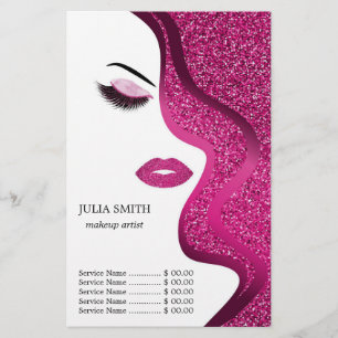 Makeup med glitter, effekt flygblad