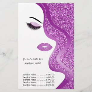 Makeup med glitter, effekt flygblad