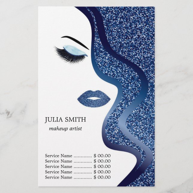Makeup med glitter, effekt flygblad (Framsidan)