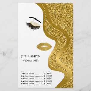 Makeup med glitter, effekt flygblad