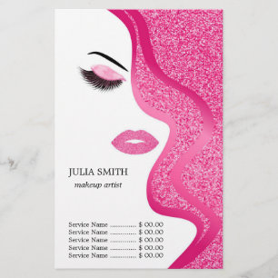Makeup med glitter, effekt flygblad