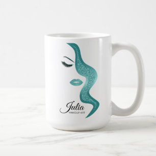 Makeup med glitter, effekt kaffemugg