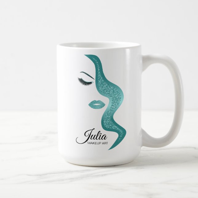 Makeup med glitter, effekt kaffemugg (Höger)