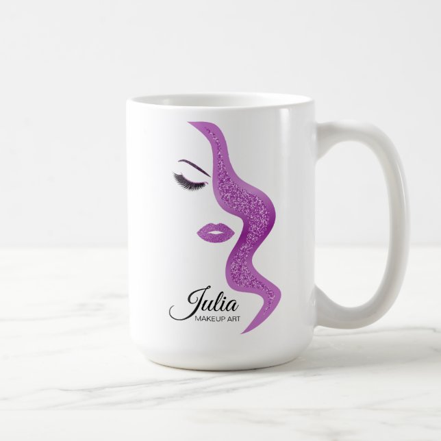 Makeup med glitter, effekt kaffemugg (Höger)