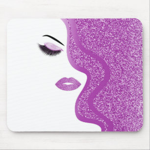 Makeup med glitter, effekt musmatta