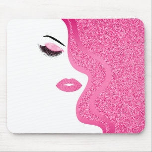 Makeup med glitter, effekt musmatta
