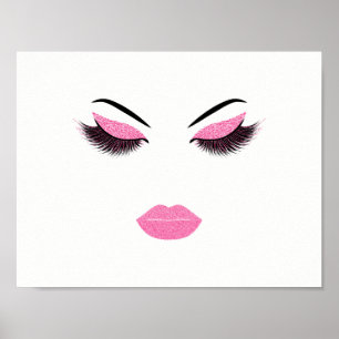 Makeup med glitter, effekt poster