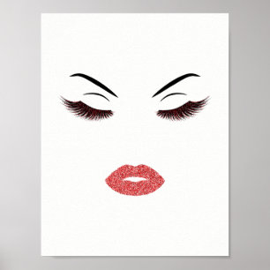 Makeup med glitter, effekt poster