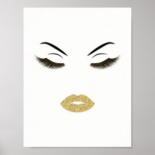 Makeup med glitter, effekt poster
