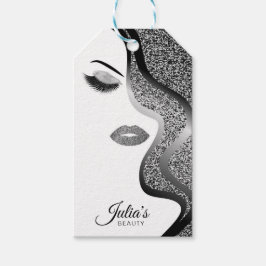 Makeup med glitter, effekt presentetikett