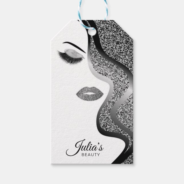 Makeup med glitter, effekt presentetikett (Framsidan)