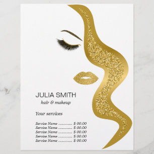 Makeup med glitter, effekt reklamblad