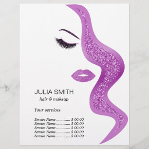 Makeup med glitter, effekt reklamblad