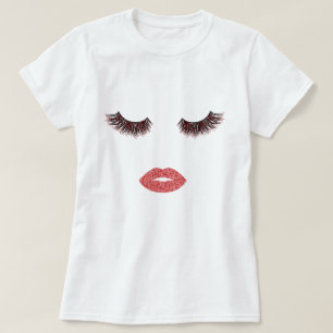 Makeup med glitter, effekt t-shirt