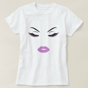 Makeup med glitter, effekt tee shirt