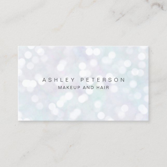 Makeup modern nacre pearl pastel glitter bokech visitkort (Framsida)