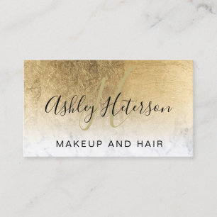 Makeup monogram chic guld-folie, skript visitkort