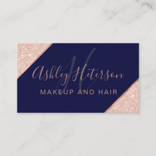 Makeup monogram ro guld rand visitkort