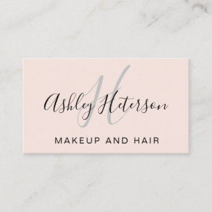 Makeup monogram rosa minimalist elegant visitkort